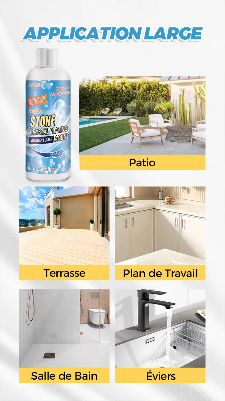 Détachant et rénovateur pour pierres (élimine efficacement les taches d'oxydation et de rouille)